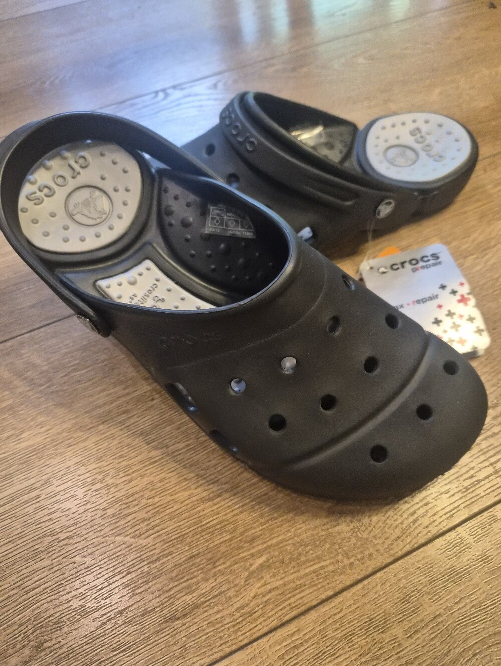 ​Crocs Prepair II Clog Mens 13 NWT Black Silver Athletic Recovery Shoes